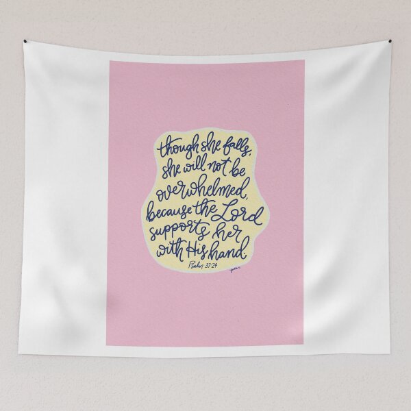 Item preview, Bible Verse Art - The Lord Supports Her - Psalm 37:24 designed and sold by Joellen Armstrong.