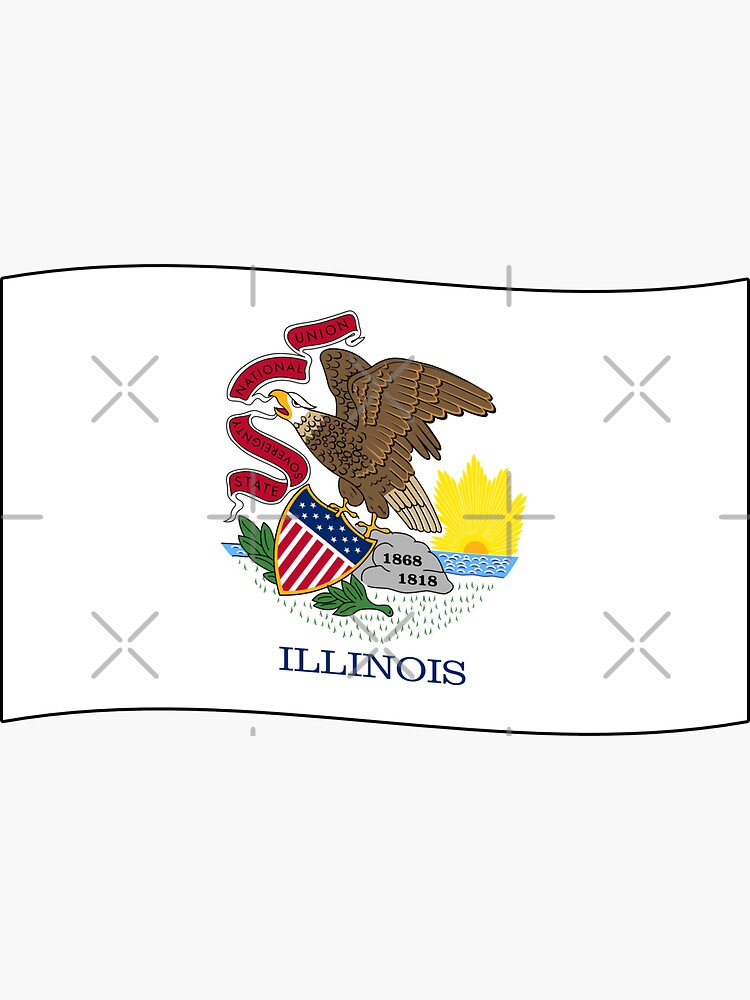 Illinois IL Official State Flag (Ripple Wave) by states