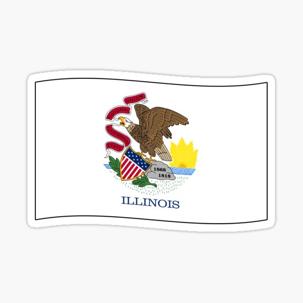 Illinois IL Official State Flag (Ripple Wave) Sticker