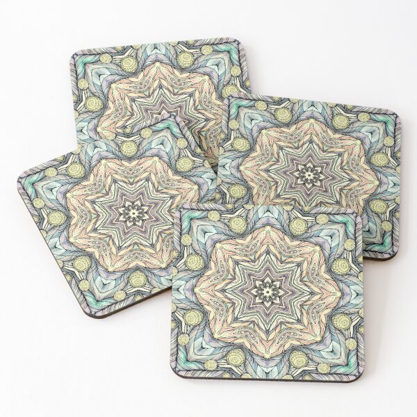 Item preview, Light green flowers mandala designed and sold by MandalaFlowerArt.