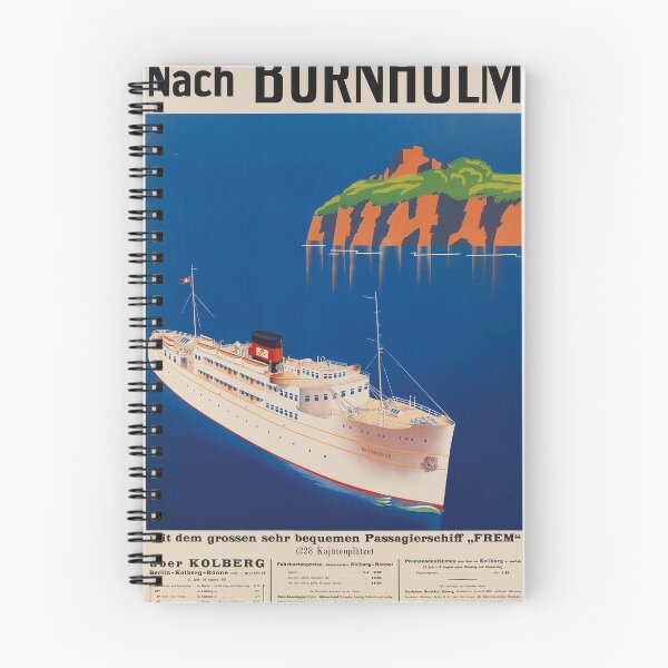 Item preview, Nach Bornholm vintage travel poster designed and sold by stickart-marek.