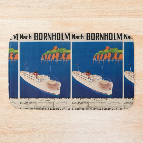 Item preview, Nach Bornholm vintage travel poster designed and sold by stickart-marek.