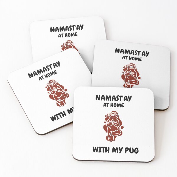 Item preview, Namast'ay at home with my pug ,a funny puppy doing yoga  designed and sold by JobaBreezy.