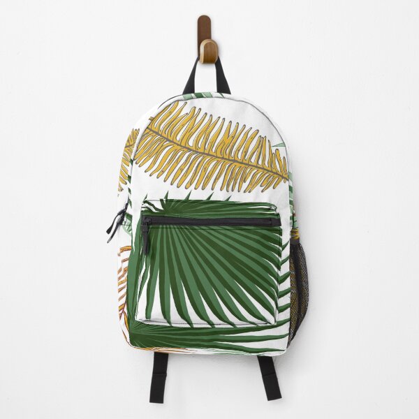 Item preview, Tropical Green and Golden Palm Leaves - White Background designed and sold by cloudedsunset.