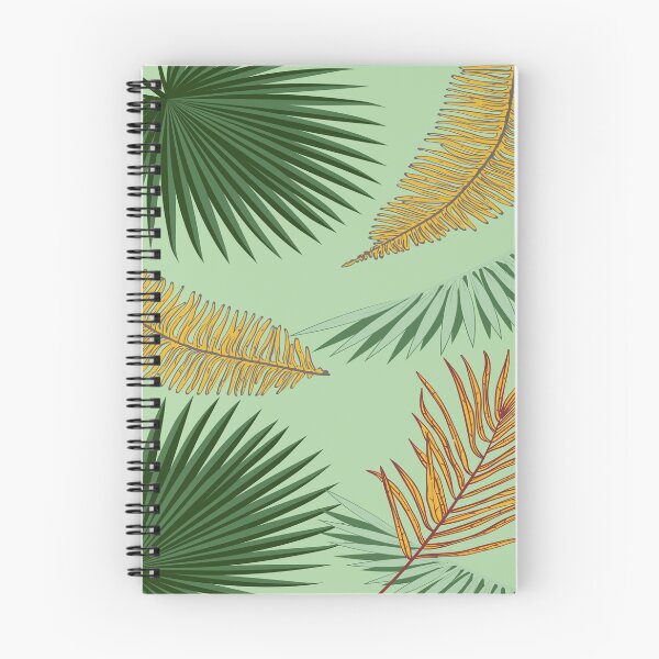 Item preview, Tropical Green and Golden Palm Leaves - Green Background designed and sold by cloudedsunset.