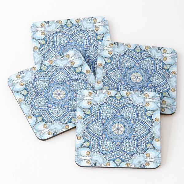 Item preview, blue flowers designed and sold by MandalaFlowerArt.