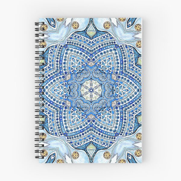Item preview, blue flowers designed and sold by MandalaFlowerArt.