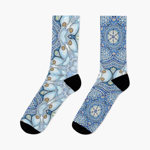 Item preview, blue flowers designed and sold by MandalaFlowerArt.