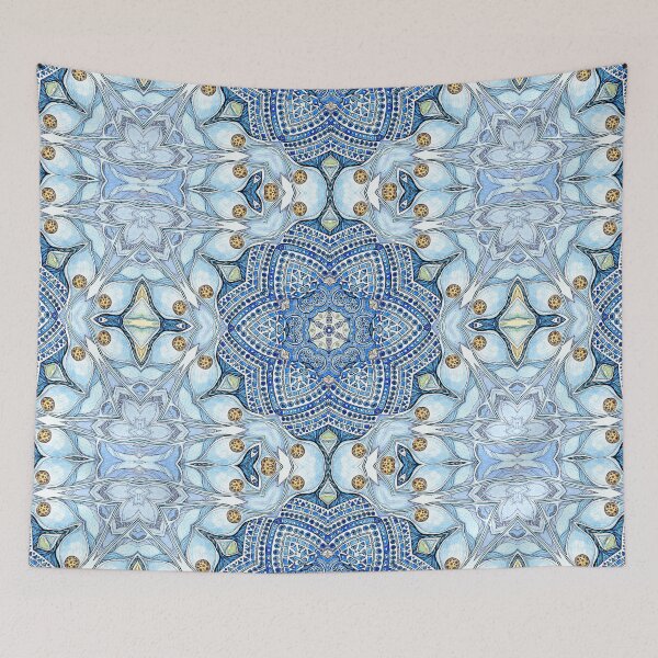 Item preview, blue flowers designed and sold by MandalaFlowerArt.