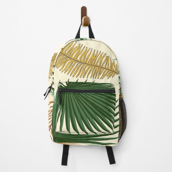 Item preview, Tropical Green and Golden Palm Leaves - Tan Background designed and sold by cloudedsunset.