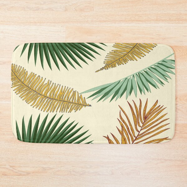 Item preview, Tropical Green and Golden Palm Leaves - Tan Background designed and sold by cloudedsunset.
