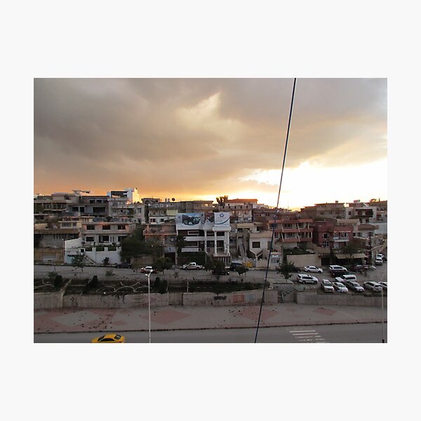 Sulamaniyah at sunset, Kurdistan Region of Iraq Photographic Print