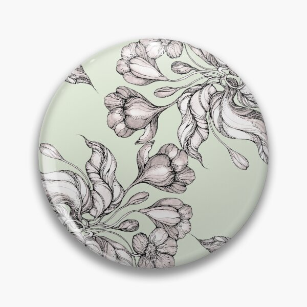 Item preview, Vintage floral seamless pattern with hand drawn flowering crocus designed and sold by MandalaFlowerArt.