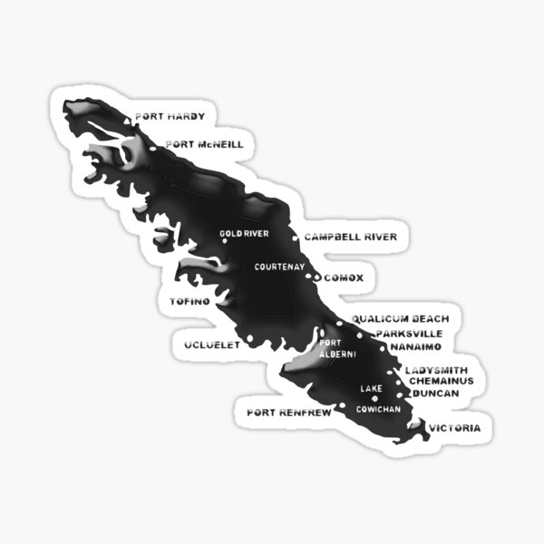 Vancouver Island Map Sticker ,Poster, T-shirt, Sticker