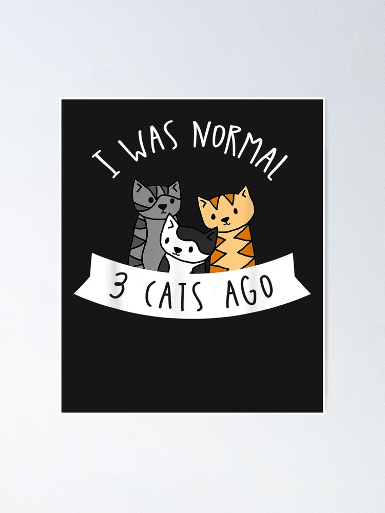 I Was Normal 3 Cats Ago Shirt Cute Cat Humor Funny Cat Lover