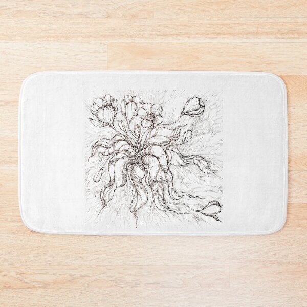 Item preview, Bridal Bouquet.Hand drawn watercolor and brown ink drawing  designed and sold by MandalaFlowerArt.