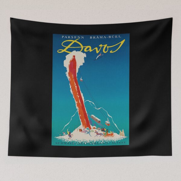 Item preview, Davos vintage travel poster designed and sold by stickart-marek.