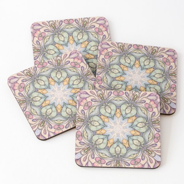 Item preview, Vintage floral  pattern designed and sold by MandalaFlowerArt.