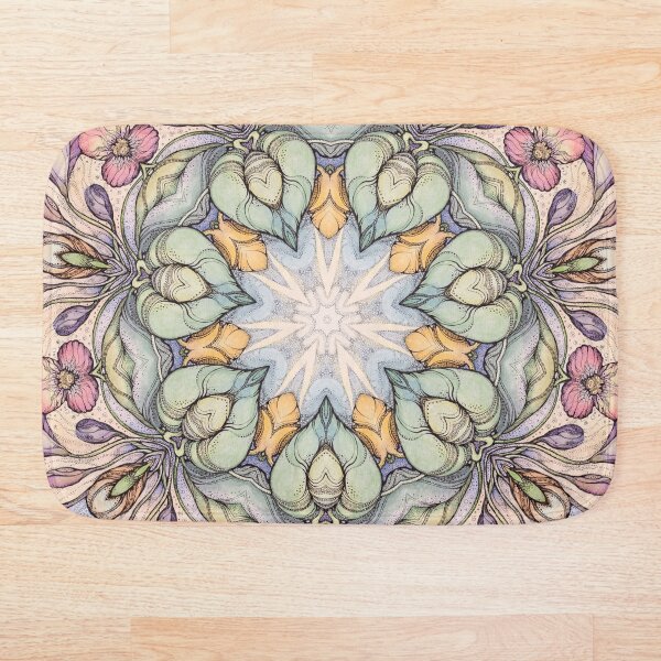 Vintage floral pattern Bath Mat
