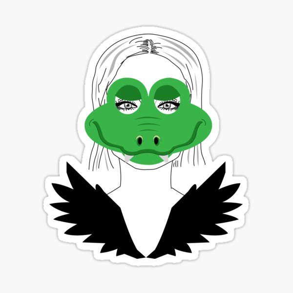 Item preview, Lady wearing black dress and crocodile face mask  designed and sold by SGS-.