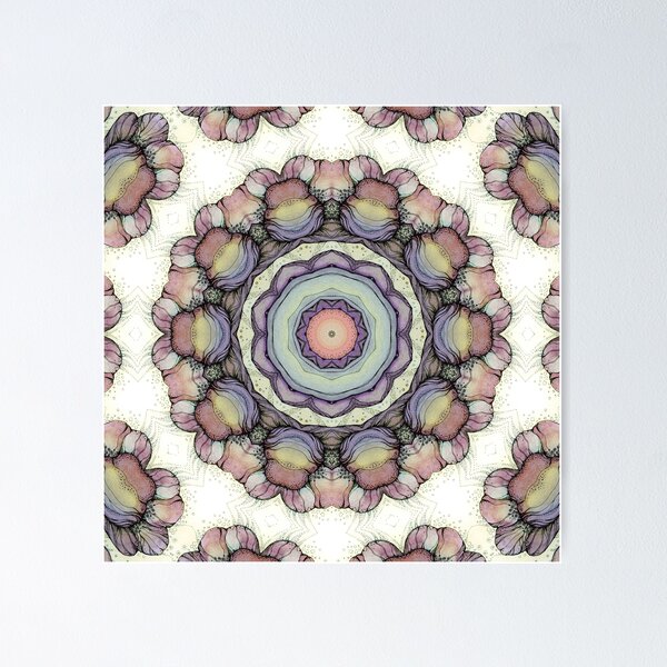 Item preview, abstract flowers kaleidoscope mandala designed and sold by MandalaFlowerArt.
