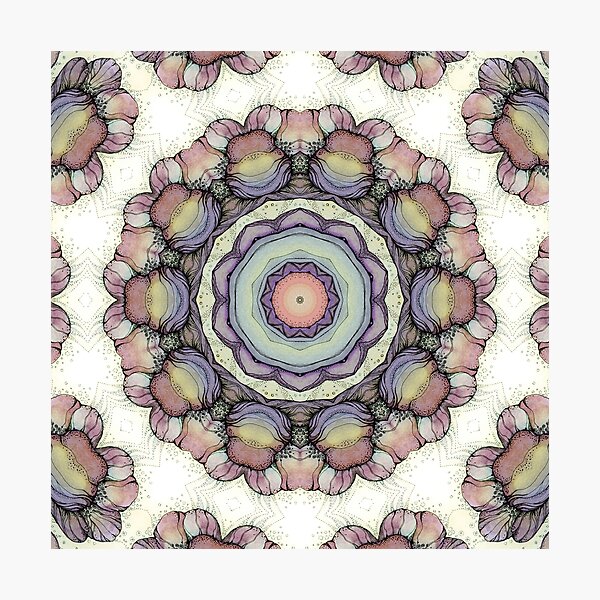 Item preview, abstract flowers kaleidoscope mandala designed and sold by MandalaFlowerArt.