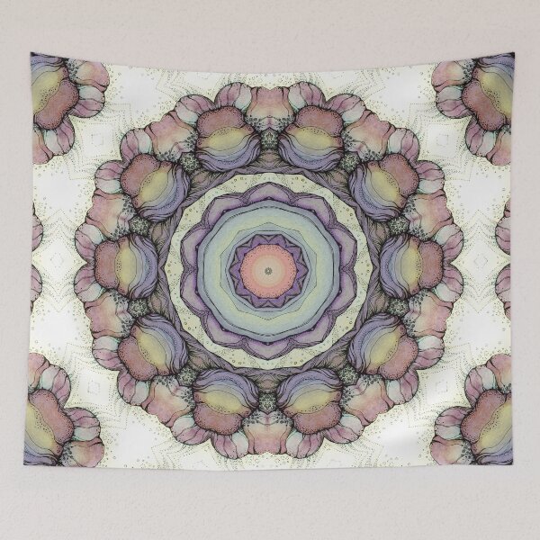 Item preview, abstract flowers kaleidoscope mandala designed and sold by MandalaFlowerArt.