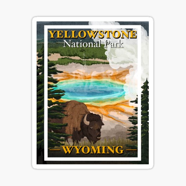 Item preview, Yellowstone national park Wyoming illustration designed and sold by Bybaileyy.