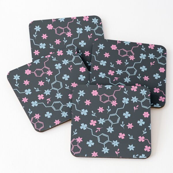 Item preview, Floral Serotonin and Dopamine Moleculs Pattern designed and sold by mrhighsky.