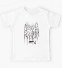 Snow and Ghost Amongst Crows Kids Tee