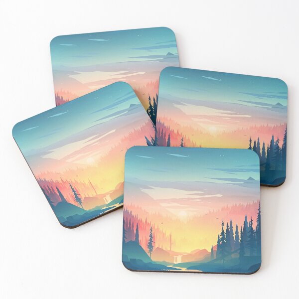 Item preview, Blue yellow orange and green sunrise shaded ombre designed and sold by Hala217.