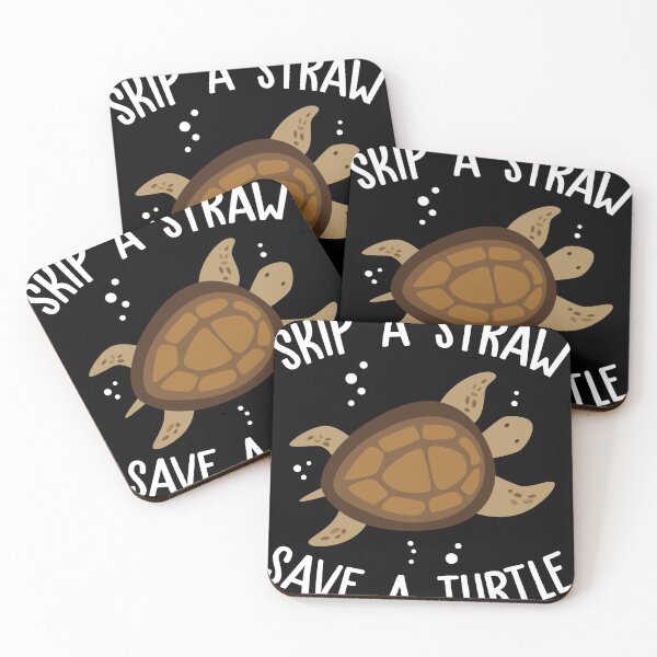 Item preview, Save a Turtle Skip a Straw Fun Turtle Green Gift Idea graphic designed and sold by Lisbob.