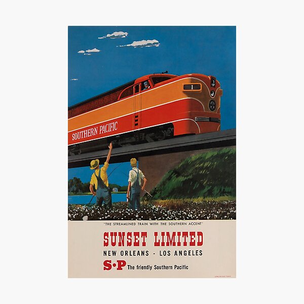 Item preview, Sunset Limited vintage travel poster designed and sold by stickart-marek.