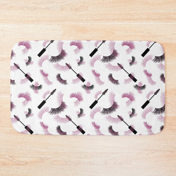 Item preview, Lashes and mascara with pink glitter effect seamless pattern designed and sold by sashica.