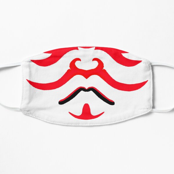 Máscara de Kabuki - Heroe Samurai del Teatro Japonés Mascarilla plana