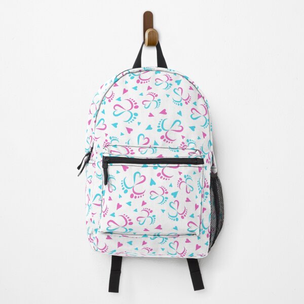 Item preview, Seamless Pattern with Baby Feet and Hearts in blue and pink color designed and sold by sashica.