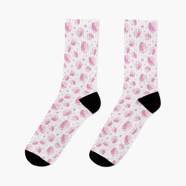Item preview, Baby Feet and Hearts Seamless Pattern in pink color designed and sold by sashica.