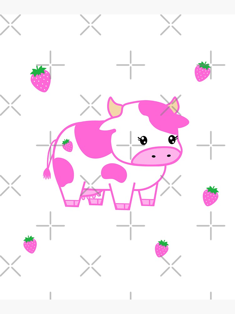 look at you, strawberry cow by discostickers
