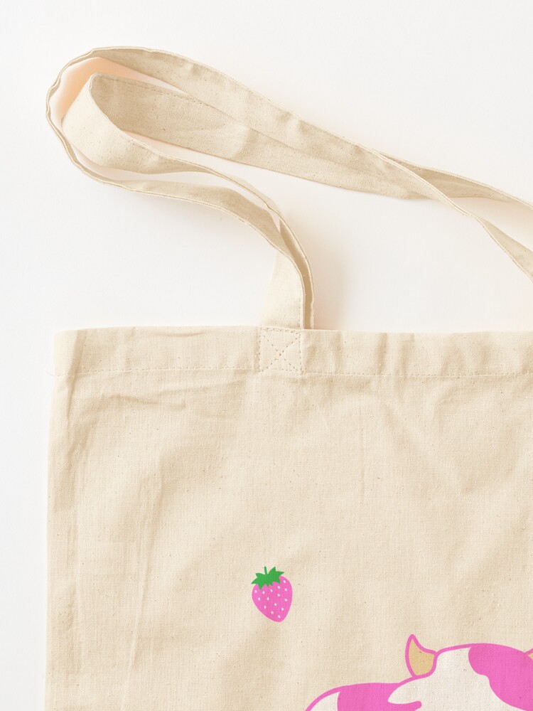 Alternate view of look at you, strawberry cow Tote Bag