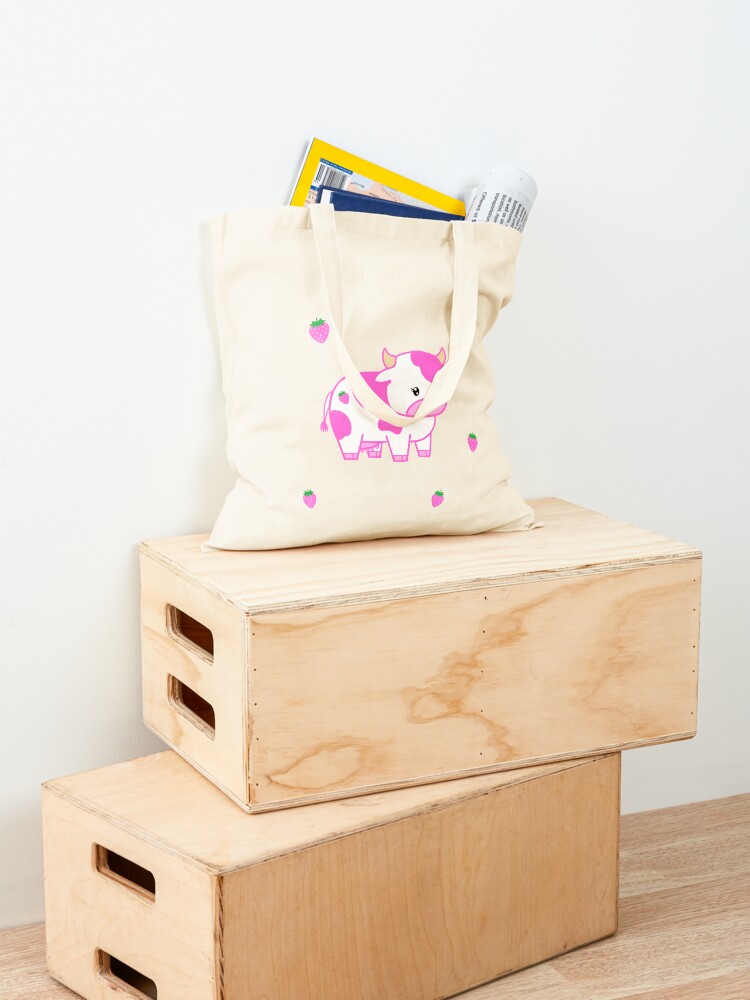 Alternate view of look at you, strawberry cow Tote Bag