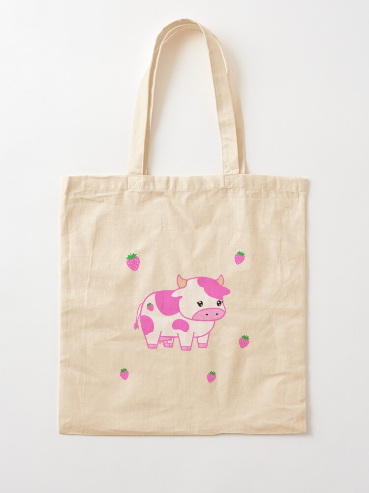Alternate view of look at you, strawberry cow Tote Bag