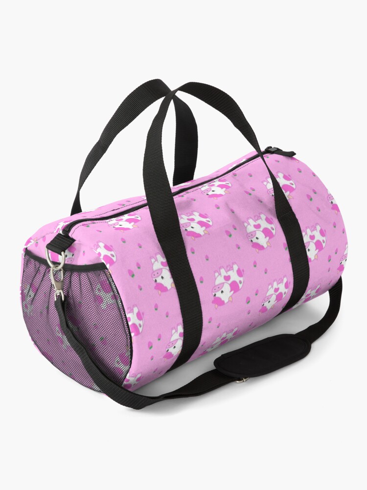 Alternate view of look at you, strawberry cow Duffle Bag