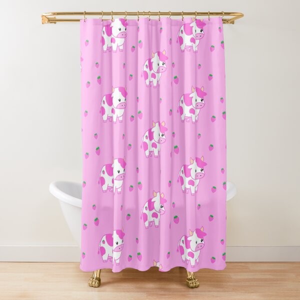look at you, strawberry cow Shower Curtain