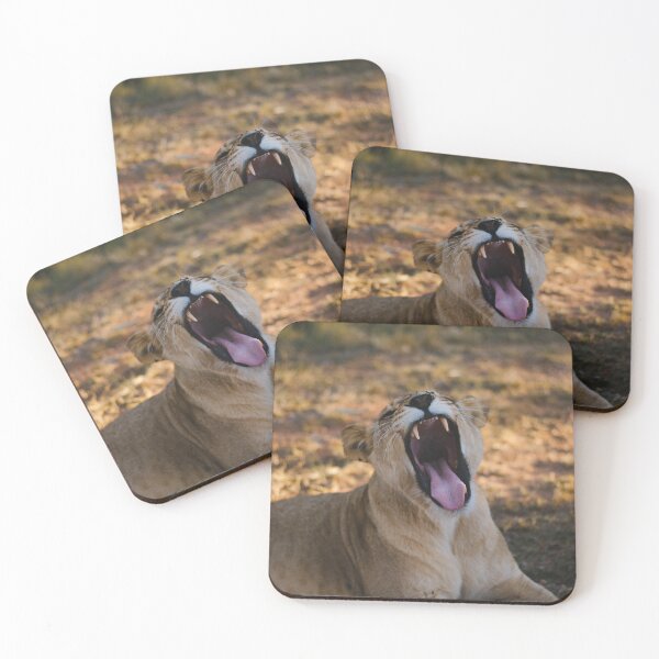 Item preview, A lioness roaring in the savannah designed and sold by Carmen Jost.