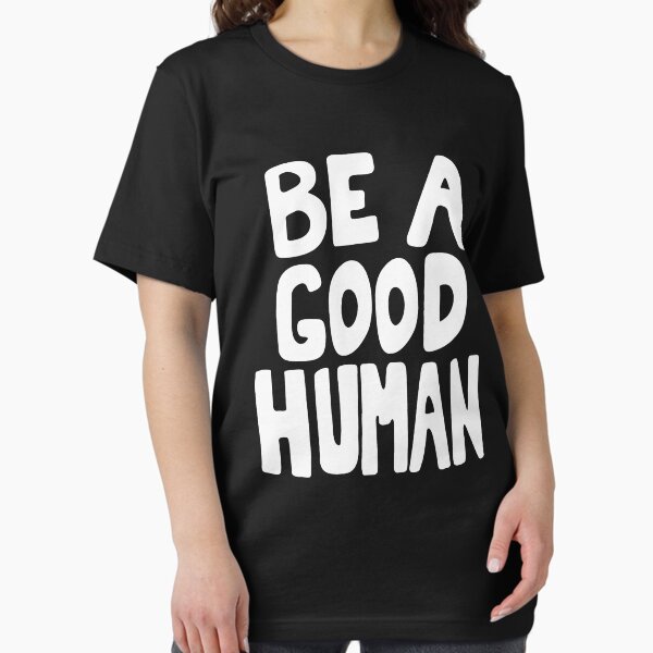 Vista previa del artículo con la obra «Nómada sé un buen ser humano», diseñado y vendido por Funny Tee.