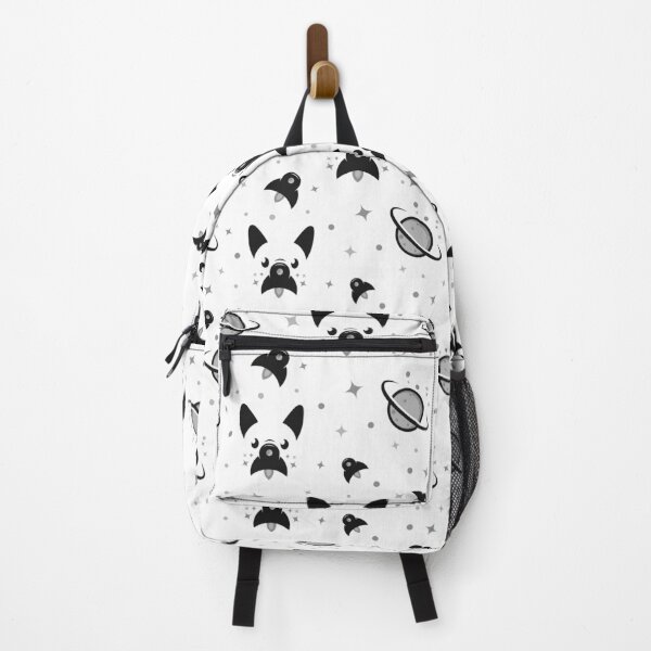Item preview, French bulldog and rocket seamless pattern in gray color designed and sold by sashica.