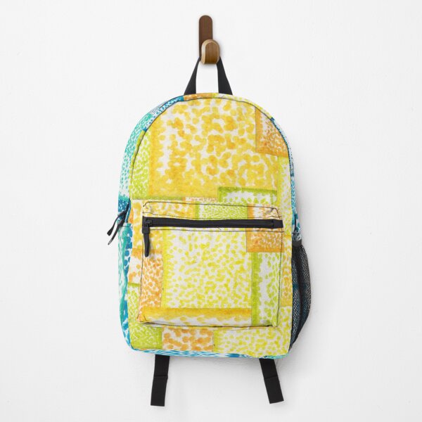 Item preview, Blue and yellow abstract squares pattern pointillism painting designed and sold by MitoP.