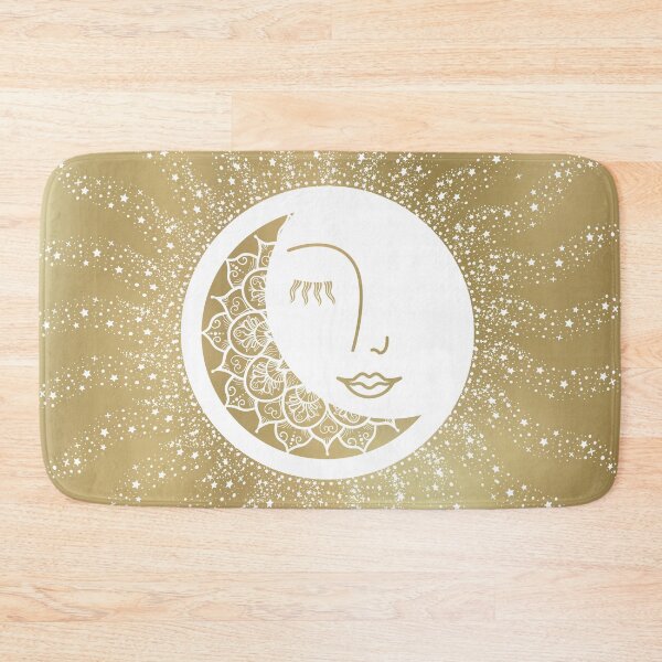 Item preview, Moon Art, Gold, Mandala, Moon and Stars Art designed and sold by meggydesigns.