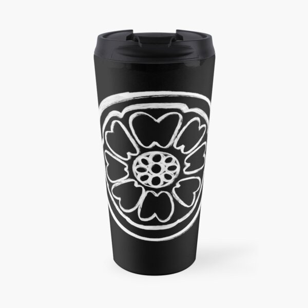 Avatar White Lotus (Pai Sho) Symbol (Black Background) Travel Mug