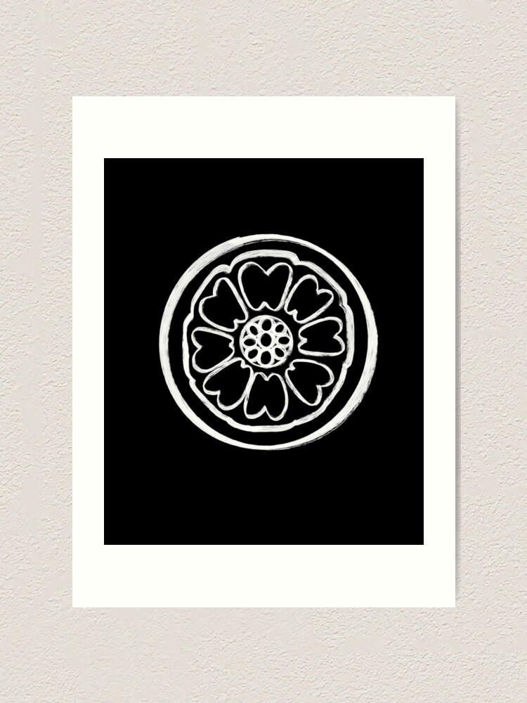 Avatar White Lotus Pai Sho Symbol Black Background Art Print For Sale By Pleatedcircles Redbubble